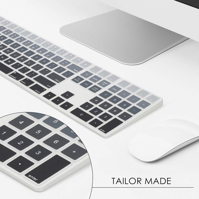 Allinside Ombre Gray Cover for Apple iMac Magic Wireless Keyboard with Numeric Keypad MQ052LL/A A1843 US Layout - Image 3